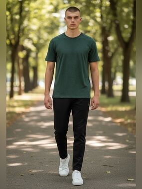 On Running Men's Active-T Performance Shirt Olive Green Dark Ivy XL
